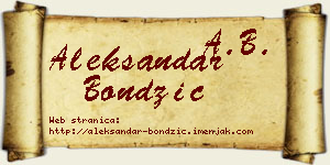 Aleksandar Bondžić vizit kartica